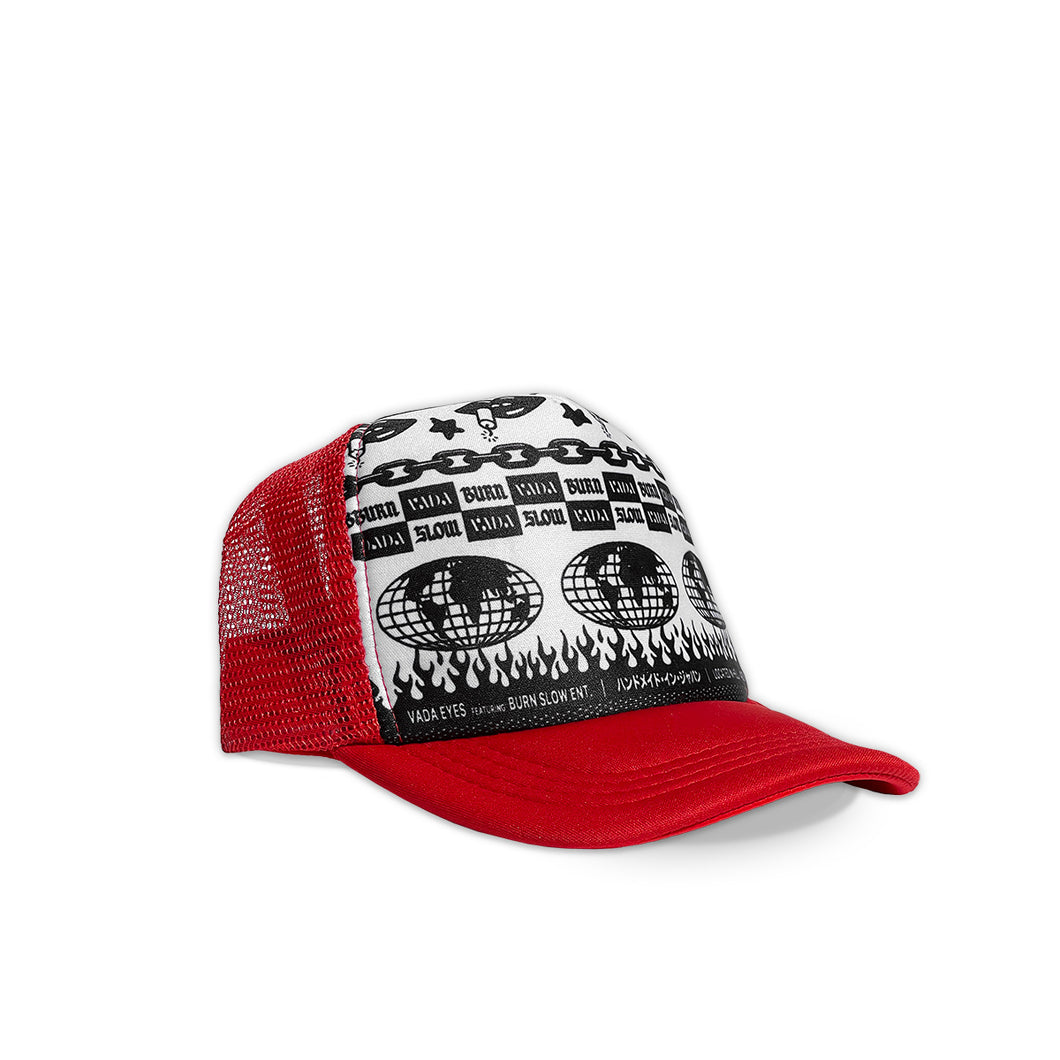 Repeater Logo Mesh Hat <br><i>Red</i>