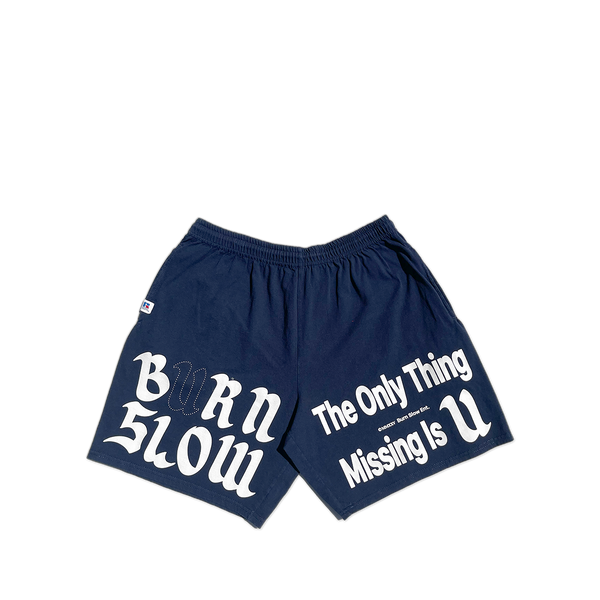 Missing U Shorts Upcycled<br><i>Lrg - Navy</i>