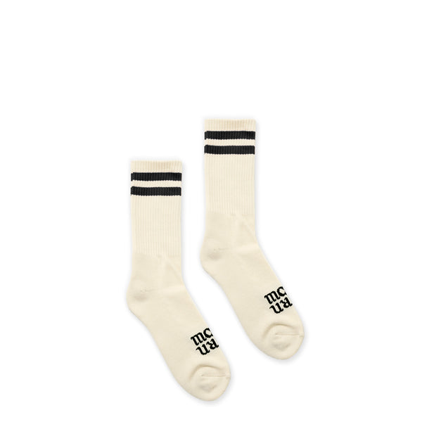 Classic Stripe Logo Socks <br><i>Bone / Black</i>