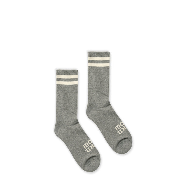 Classic Stripe Logo Socks <br><i>Grey / Bone</i>