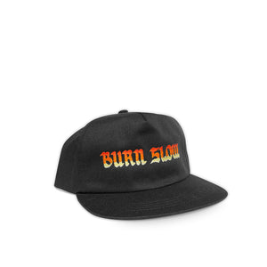 Long Logo 5 Panel Hat <br><i>Black / Flame</i>