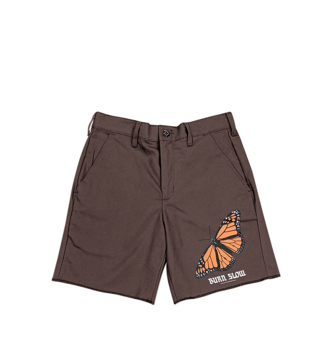 Butterfly Work Shorts <br><i>Brown</i>