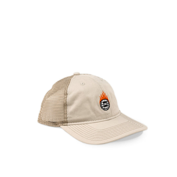 Globe Logo Mesh Hat <br><i>Stone / Khaki</i>