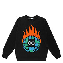Load image into Gallery viewer, Globe Logo Knit Sweater &lt;br&gt;&lt;i&gt;Black&lt;/i&gt;