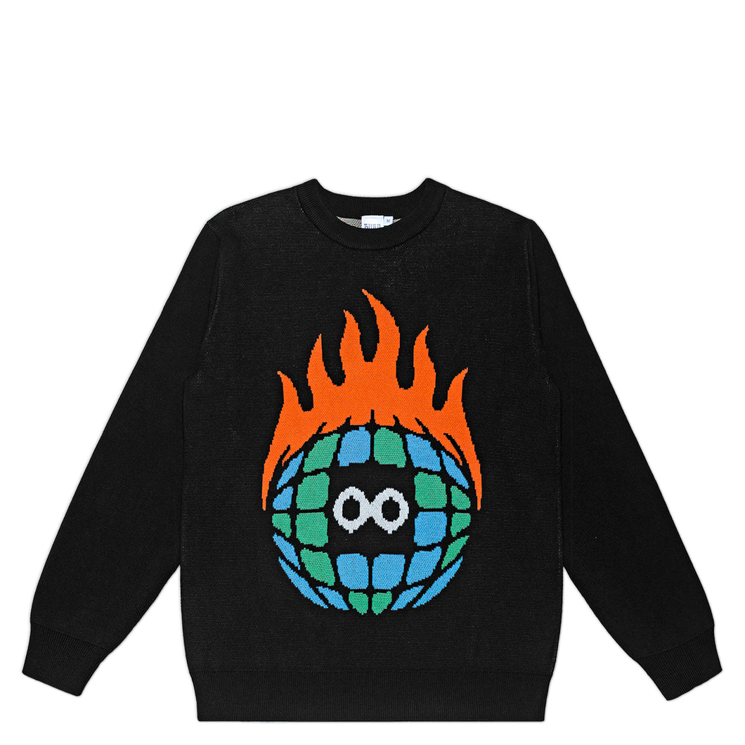Globe Logo Knit Sweater <br><i>Black</i>